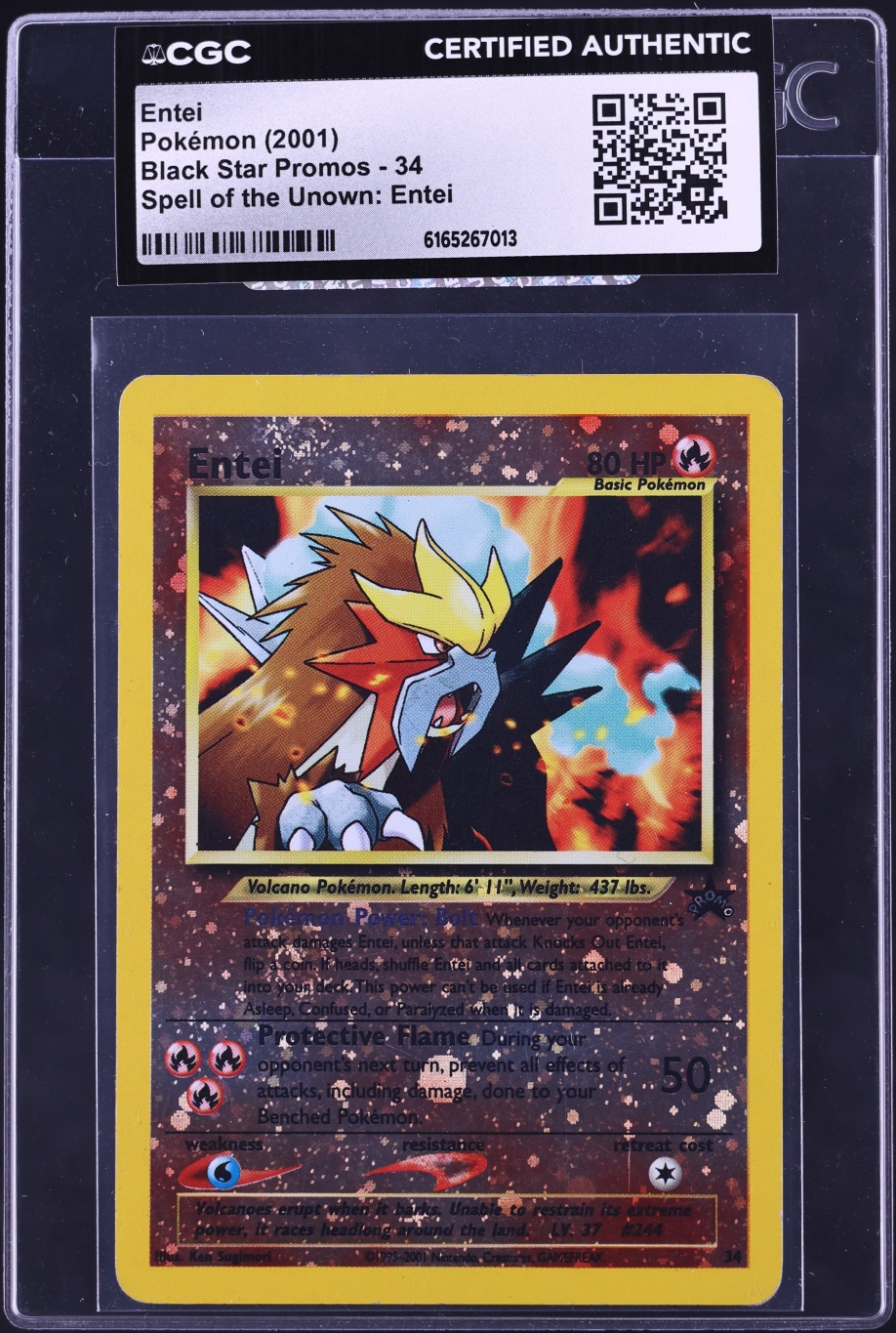 2001 Pokemon Movie 3 Promo Reverse Holo Entei #34 CGC AUTH