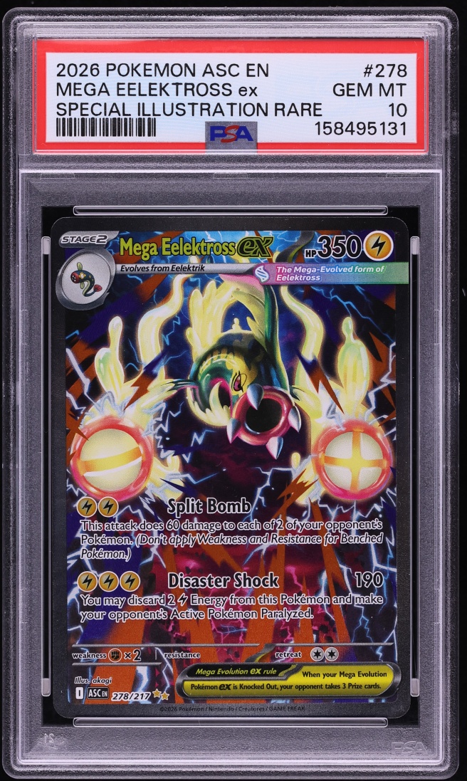 2026 Pokemon Mega Evolution Ascended Heroes SIR Mega Eelektross ex #278 PSA 10 GEM MINT