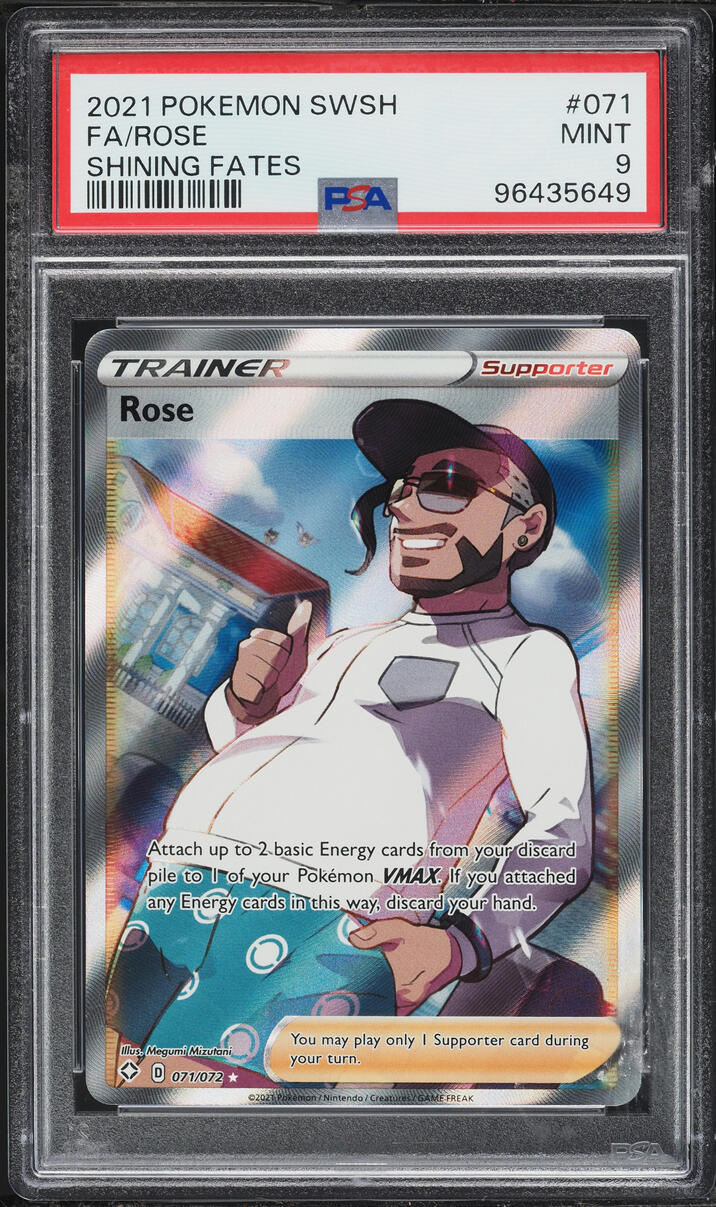 2021 Pokemon Sword & Shield Shining Fates Full Art Rose #71 PSA 9 MINT