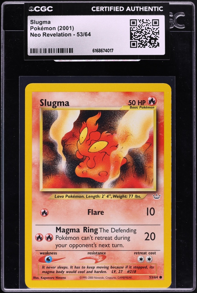 2001 Pokemon Neo Revelation Slugma #53 CGC AUTH