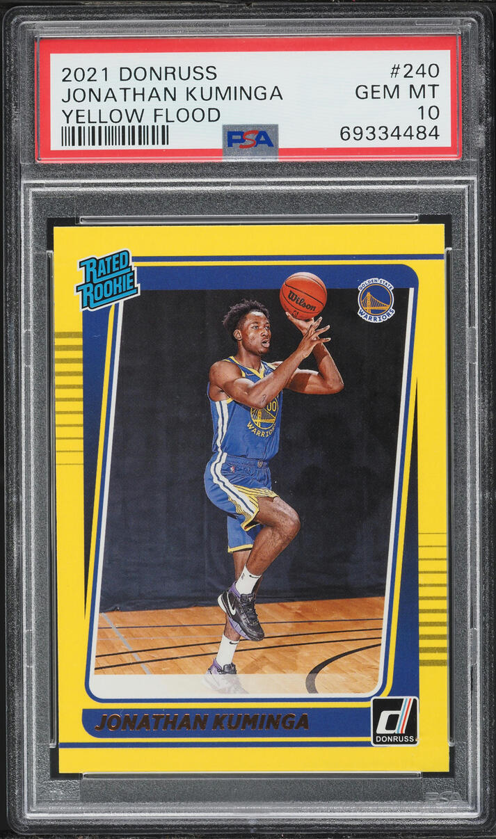 2021 Donruss Yellow Flood Jonathan Kuminga ROOKIE #240 PSA 10 GEM MINT