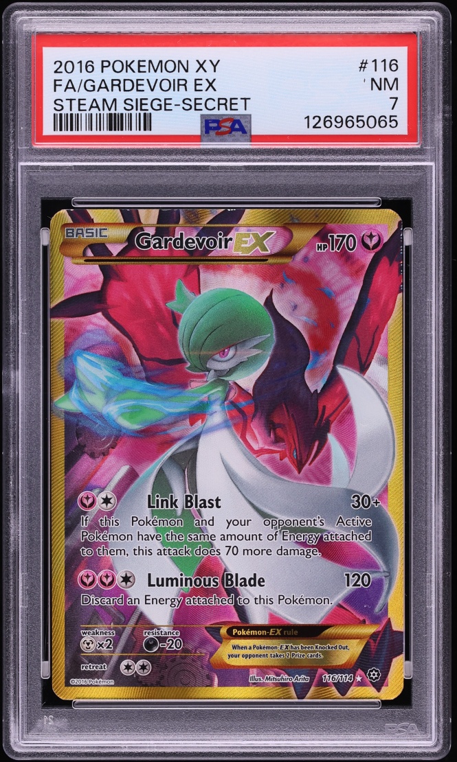2016 Pokemon XY Steam Siege SEC Gardevoir EX #116 PSA 7 NRMT