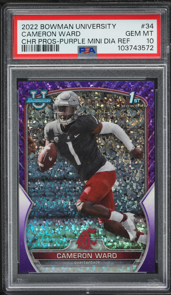 2022 Bowman Chrome U Purple Mini Diamond Refractor Cameron Ward RC /399 PSA 10