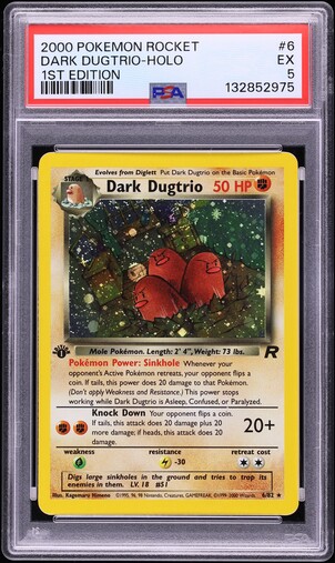 2000 Pokemon Team Rocket 1st Edition Holo Dark Dugtrio #6 CGC 10