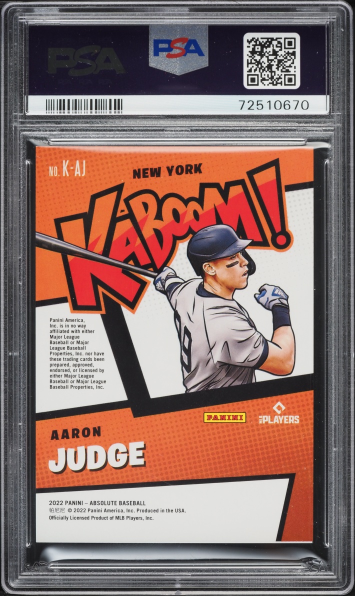 2022 Absolute Kaboom Aaron Judge #K-AJ PSA 10 GEM MINT
