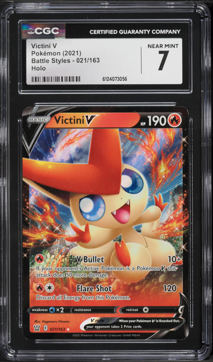 2021 Pokemon Sword & Shield Battle Styles Victini V #21 CGC 7 NRMT