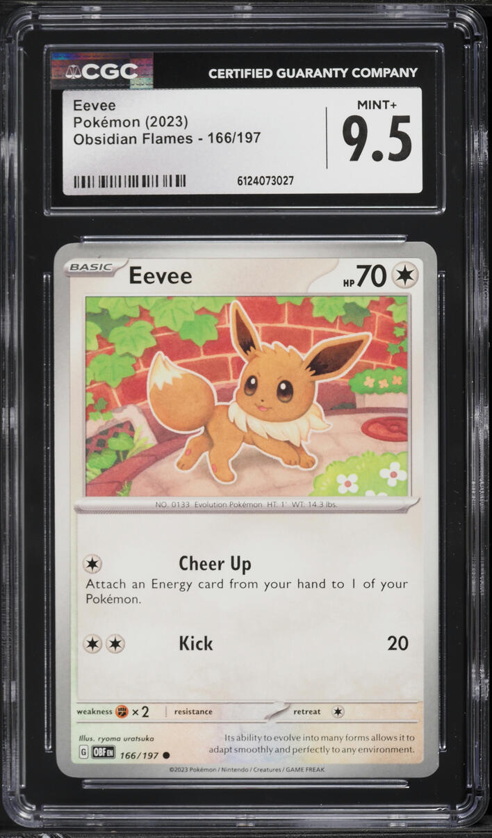 2023 Pokemon Scarlet & Violet Obsidian Flames Eevee #166 CGC 9.5 MINT+