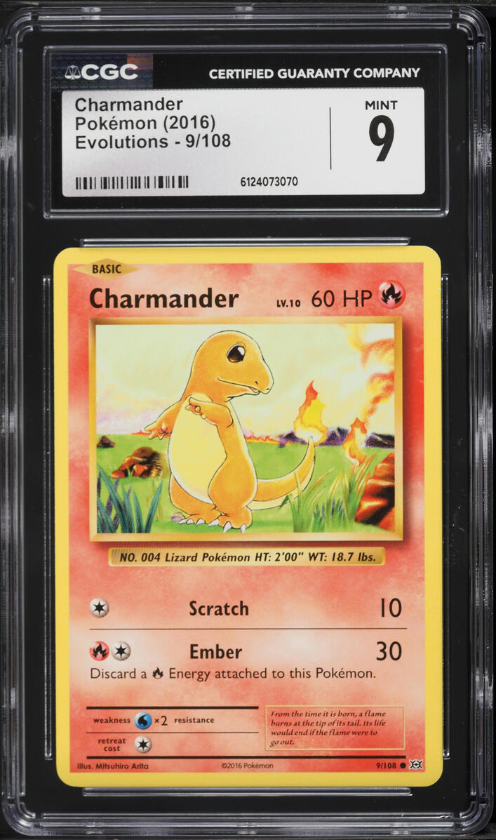 2016 Pokemon XY Evolutions Charmander #9 CGC 9 MINT