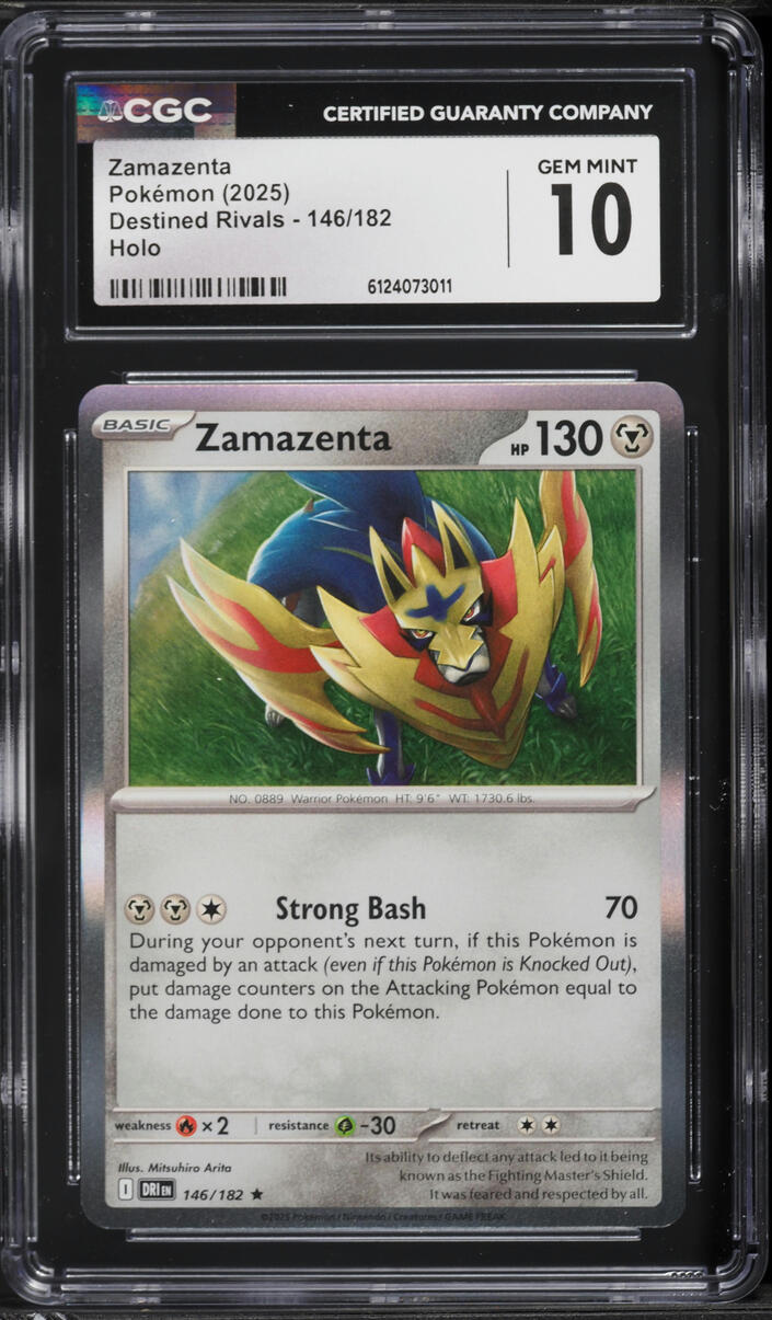 2025 Pokemon Scarlet & Violet Destined Rivals Holo Zamazenta #146 CGC 10 GEM MINT