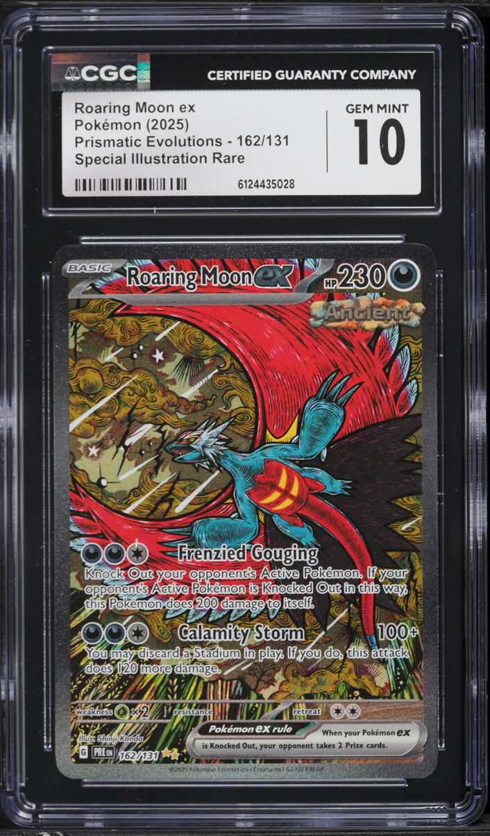 2025 Pokemon Scarlet & Violet Prismatic Evolutions SIR Roaring Moon ex #162 CGC 10 GEM MINT
