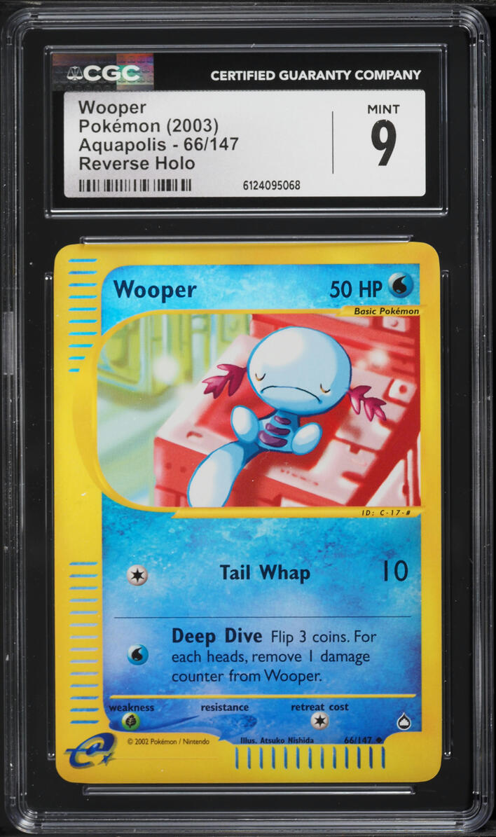 2003 Pokemon Aquapolis Reverse Holo Wooper #66 CGC 9 MINT