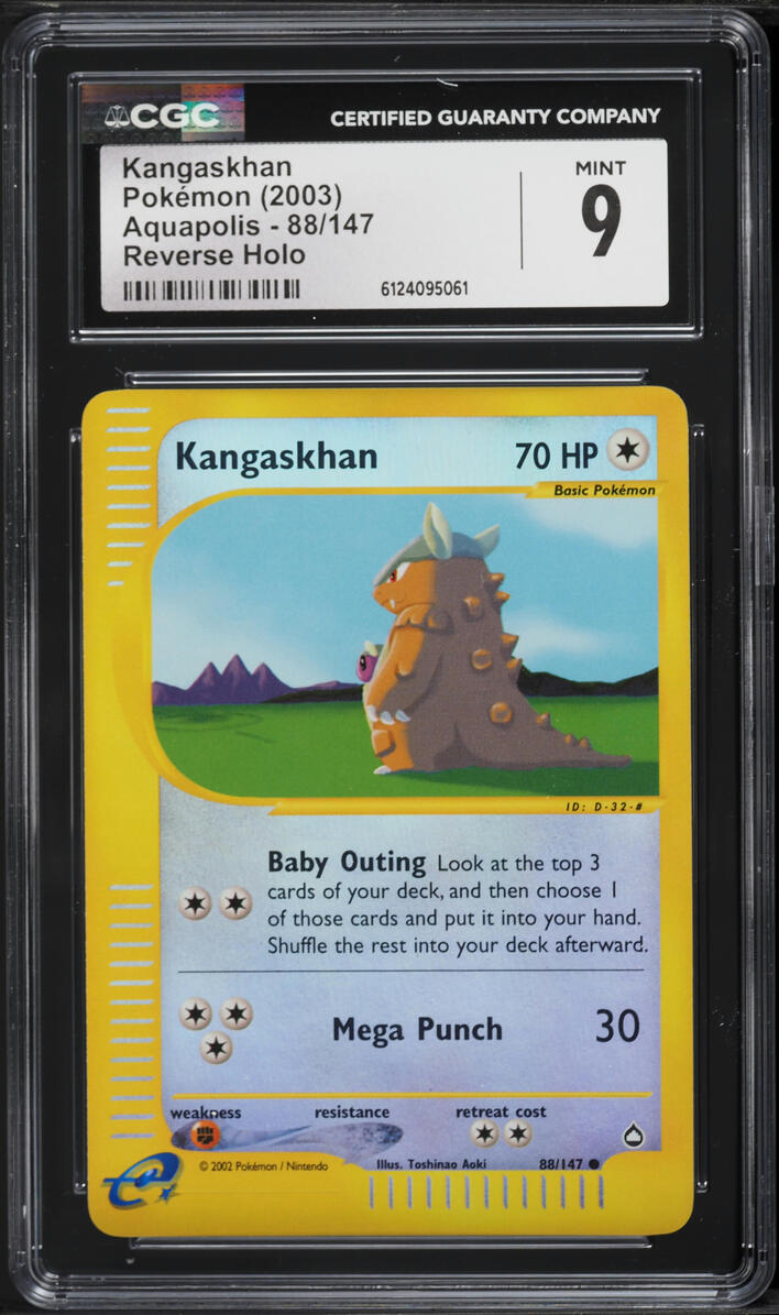 2003 Pokemon Aquapolis Reverse Holo Kangaskhan #88 CGC 9 MINT