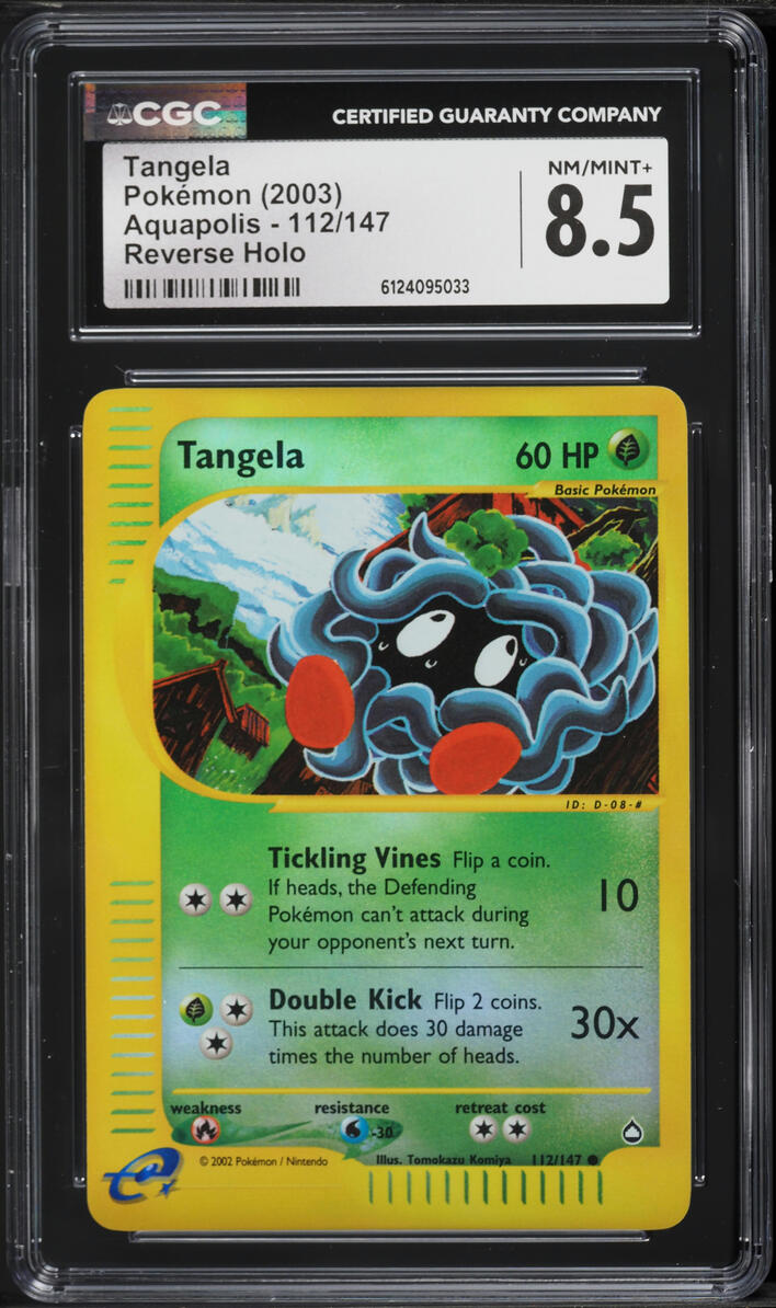 2003 Pokemon Aquapolis Reverse Holo Tangela #112 CGC 8.5 NM-MT+