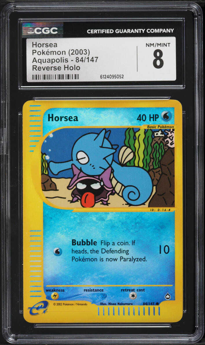 2003 Pokemon Aquapolis Reverse Holo Horsea #84 CGC 8 NM-MT