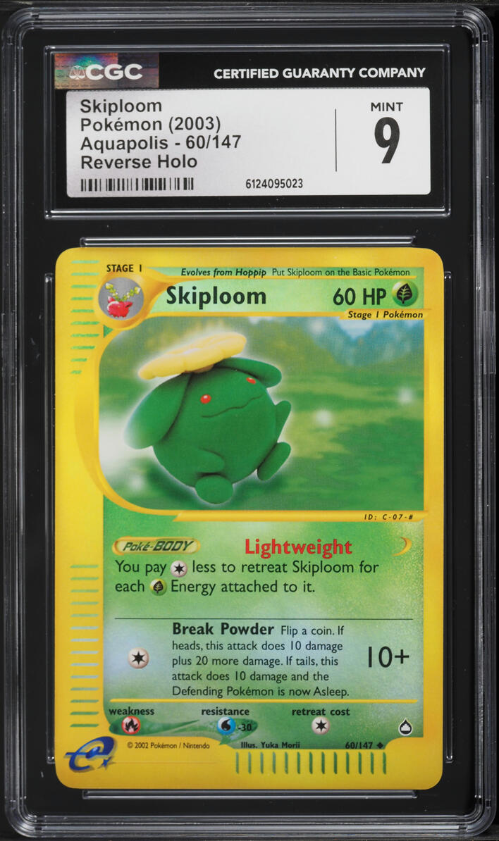 2003 Pokemon Aquapolis Reverse Holo Skiploom #60 CGC 9 MINT