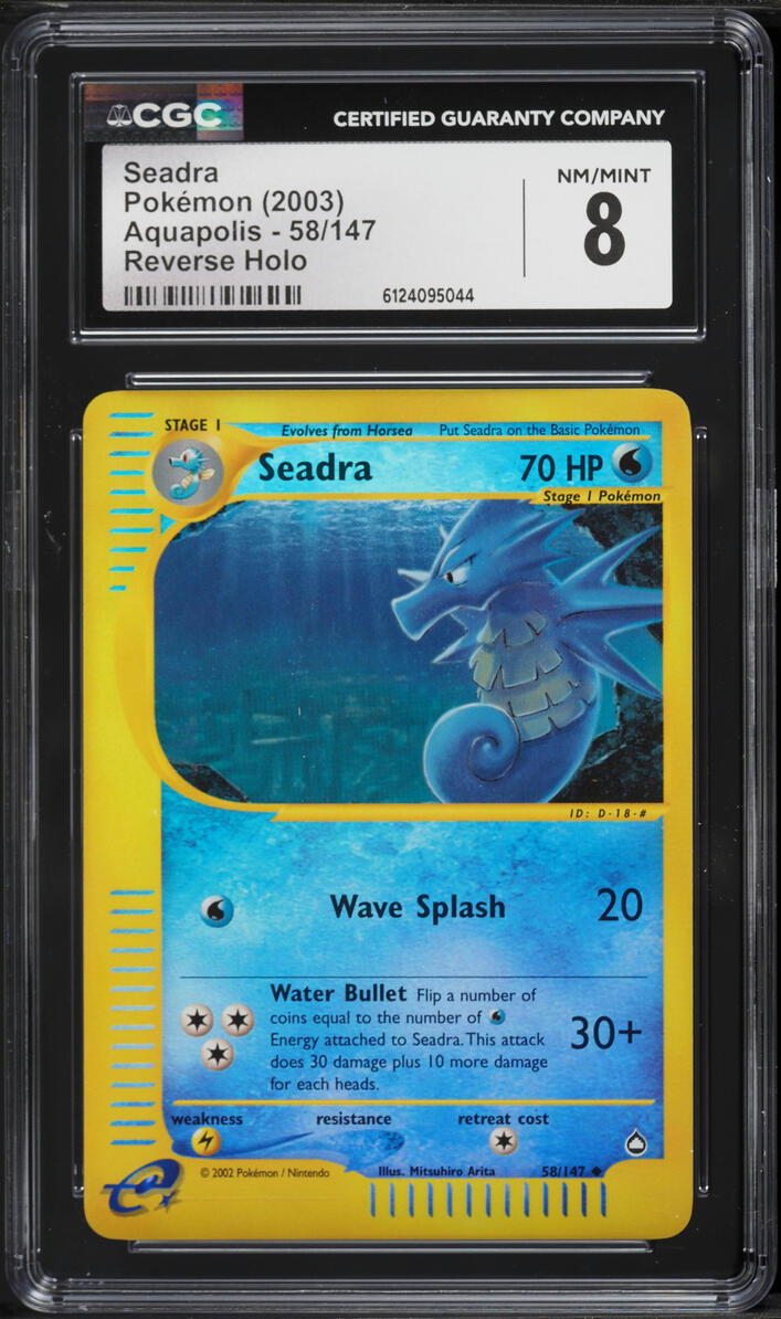2003 Pokemon Aquapolis Reverse Holo Seadra #58 CGC 8 NM-MT