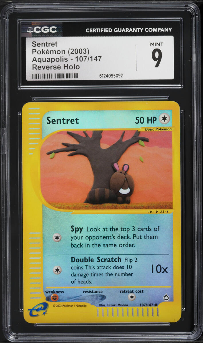 2003 Pokemon Aquapolis Reverse Holo Sentret #107 CGC 9 MINT