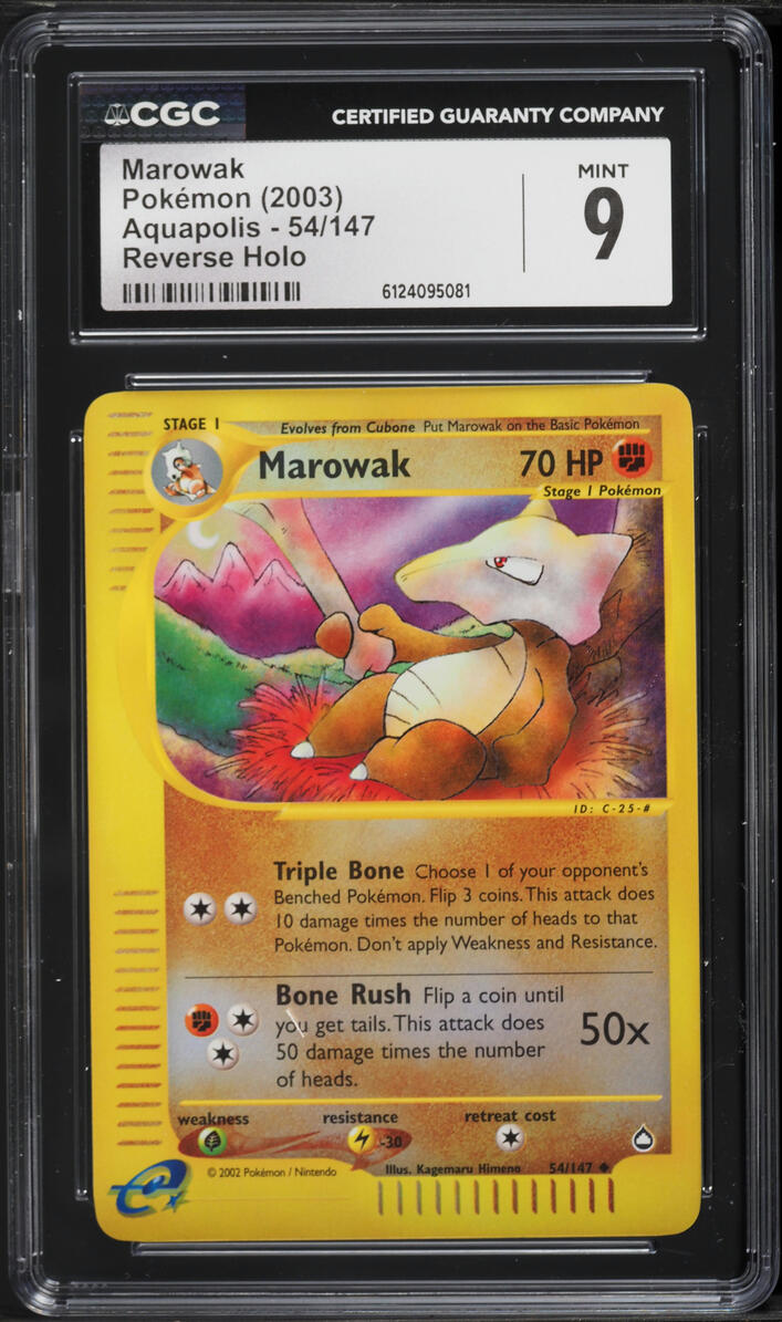2003 Pokemon EX Aquapolis Reverse Holo Marowak #54 CGC 9 MINT