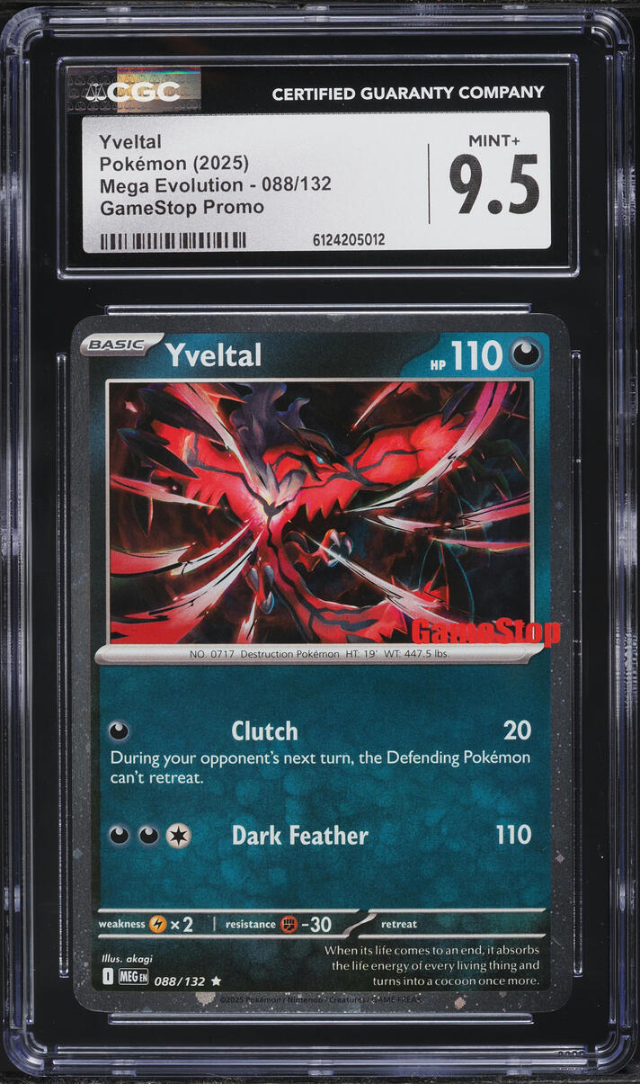 2025 Pokemon Mega Evolution GameStop Promo Yveltal #88 CGC 9.5 MINT+