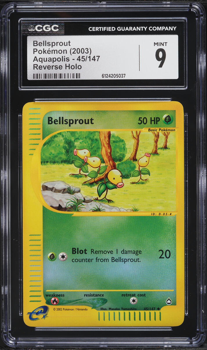 2003 Pokemon Aquapolis Reverse Holo Bellsprout #45 CGC 9 MINT