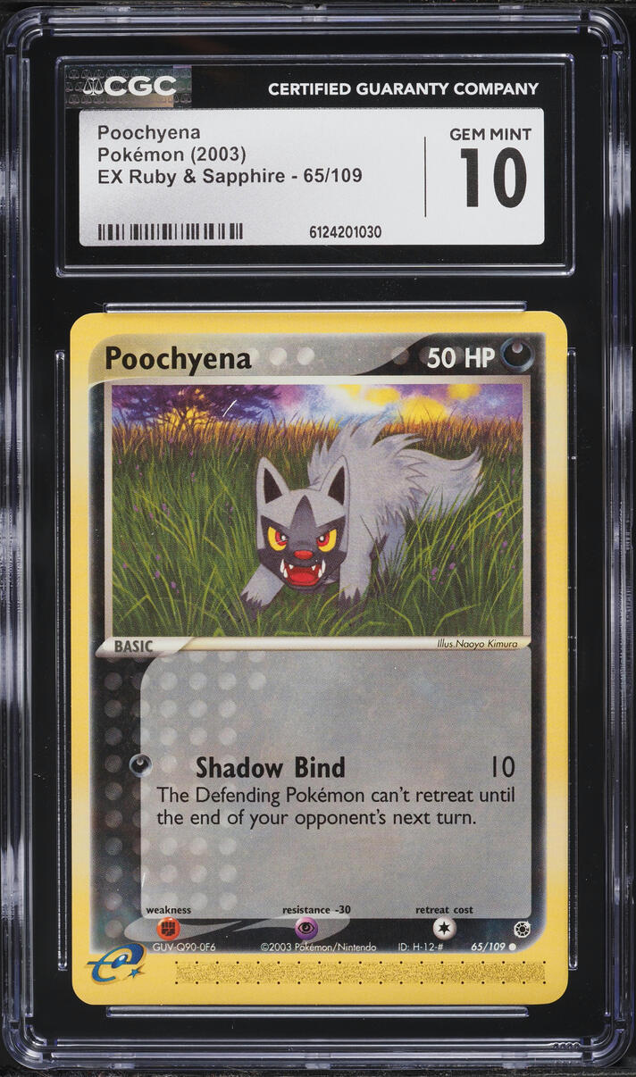 2003 Pokemon EX Ruby & Sapphire Poochyena #65 CGC 10 GEM MINT