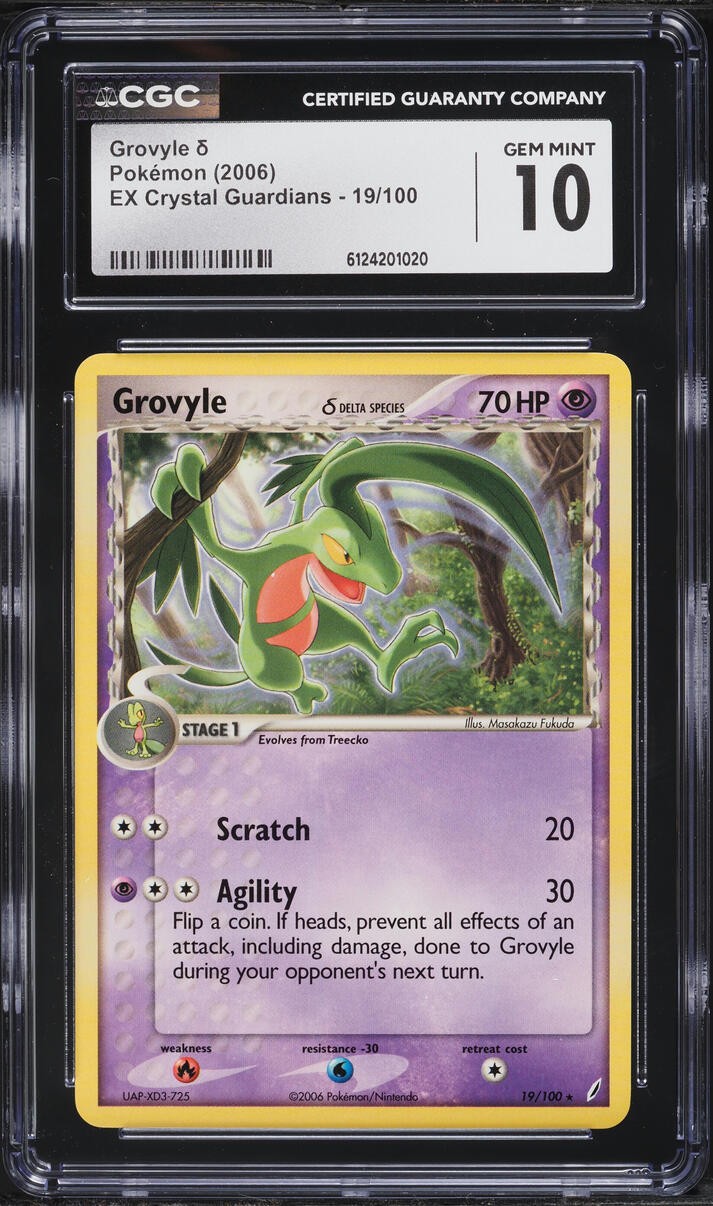 2006 Pokemon EX Crystal Guardians Grovyle #19 CGC 10 GEM MINT