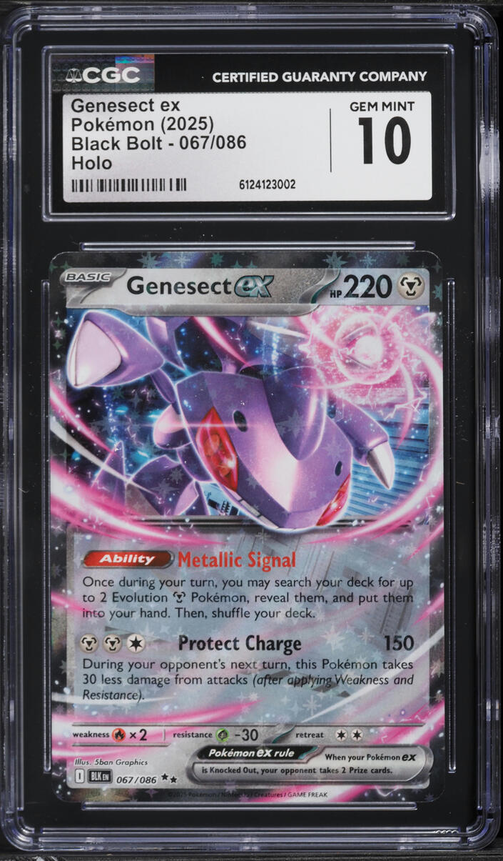 2025 Pokemon Scarlet & Violet Black Bolt Holo Genesect ex #67 CGC 10 GEM MINT
