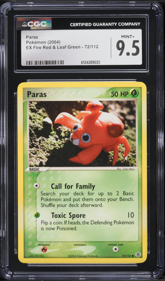 2004 Pokemon EX Fire Red & Leaf Green Paras #72 CGC 9.5 MINT+