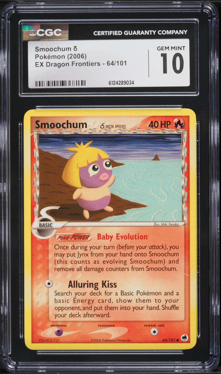 2006 Pokemon EX Dragon Frontiers Smoochum #64 CGC 10 GEM MINT