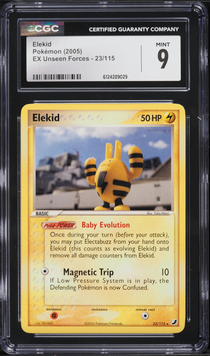 2005 Pokemon EX Unseen Forces Elekid #23 CGC 9 MINT