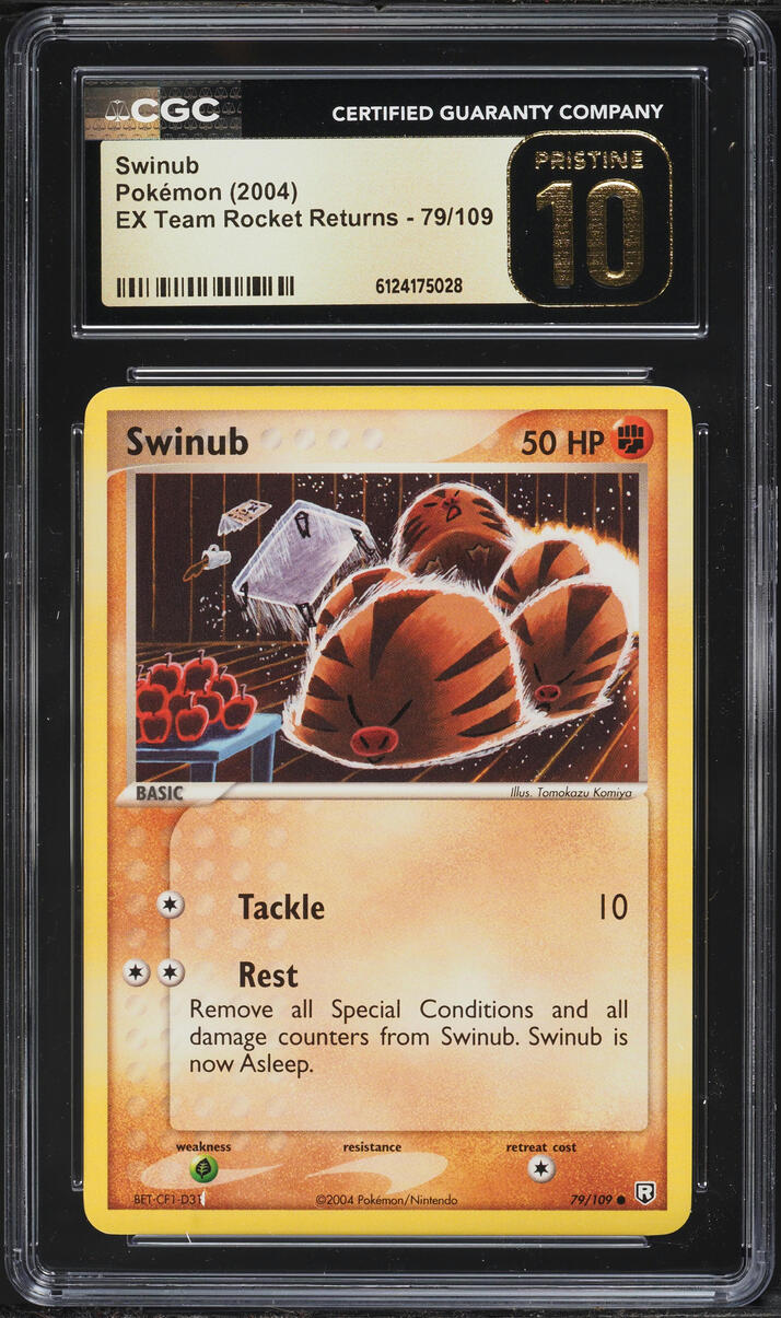 2004 Pokemon EX Team Rocket Returns Swinub #79 CGC 10 PRISTINE