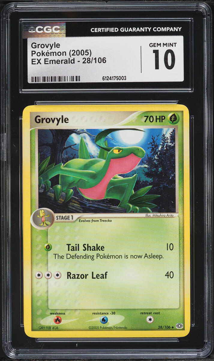 2005 Pokemon EX Emerald Grovyle #28 CGC 10 GEM MINT