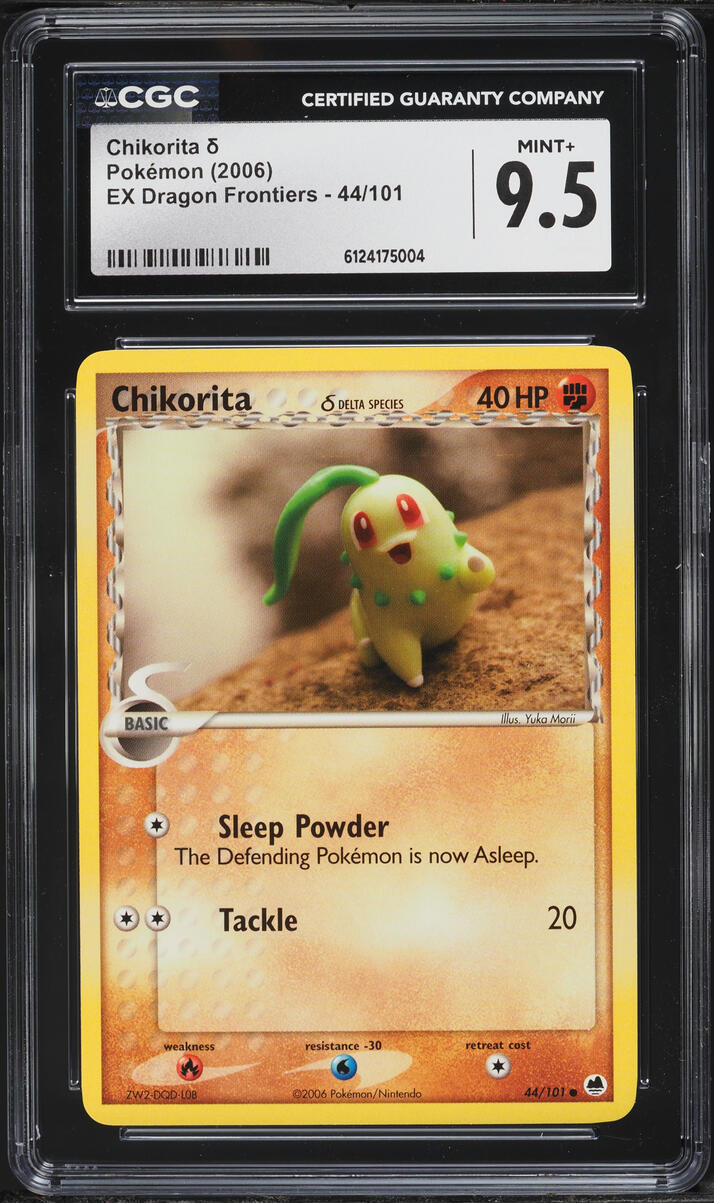 2006 Pokemon EX Dragon Frontiers Chikorita #44 CGC 9.5 MINT+