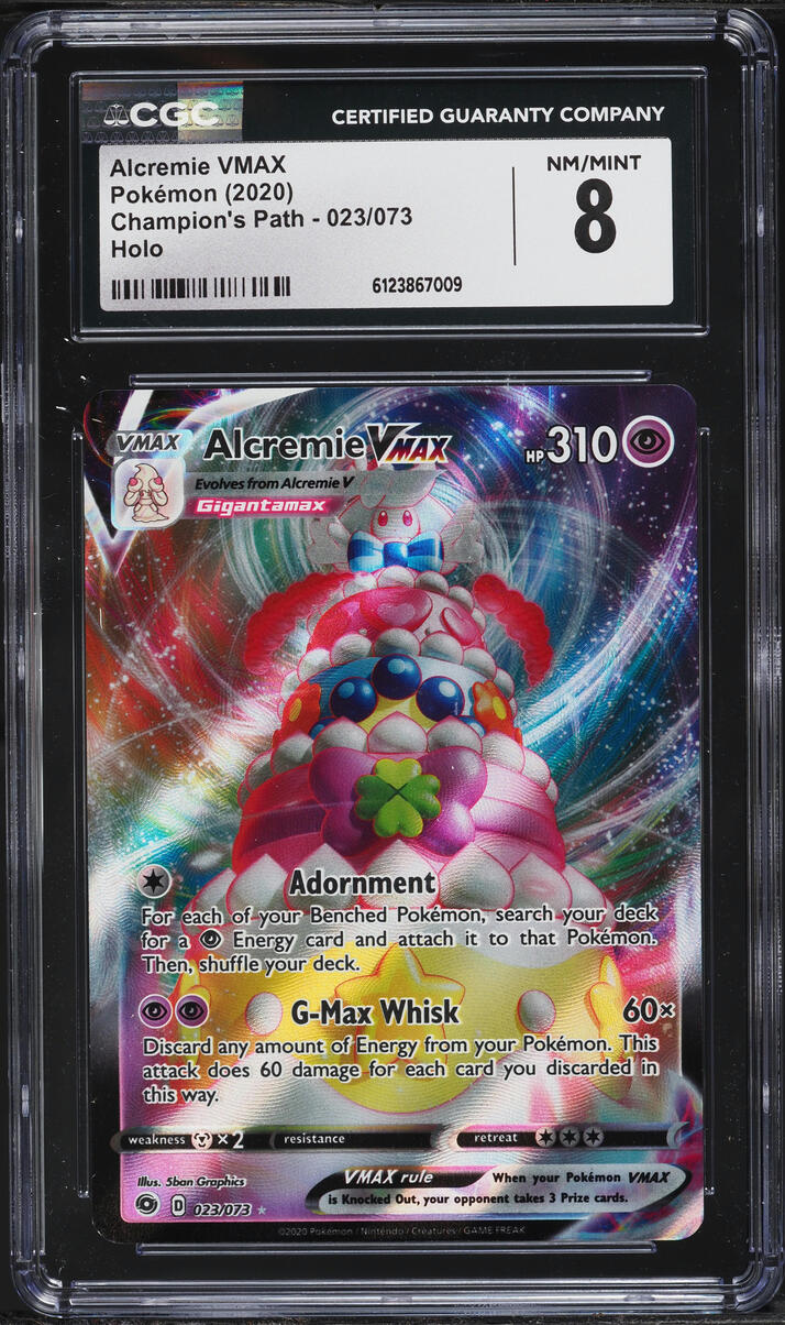 2020 Pokemon Sword & Shield Champion's Path Full Art Alcremie VMAX #23 CGC 8 NM-MT