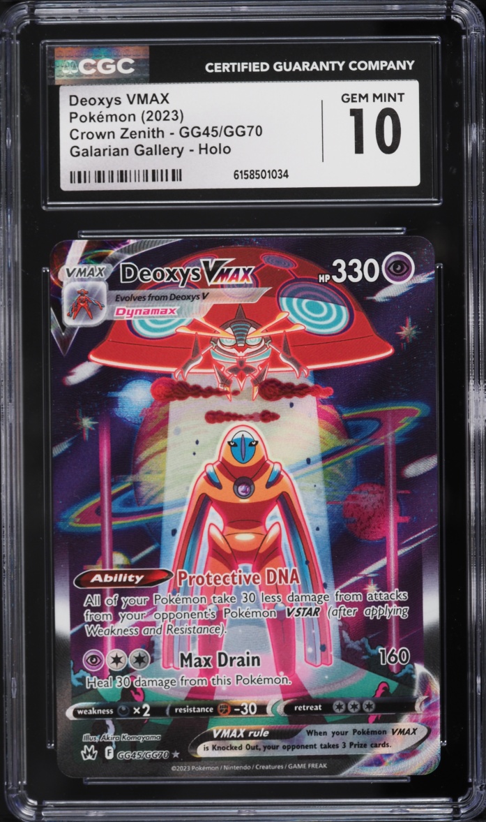 2023 Pokemon Sword & Shield Crown Zenith Galarian Gallery Full Art Deoxys VMAX #GG45 CGC 10 GEM