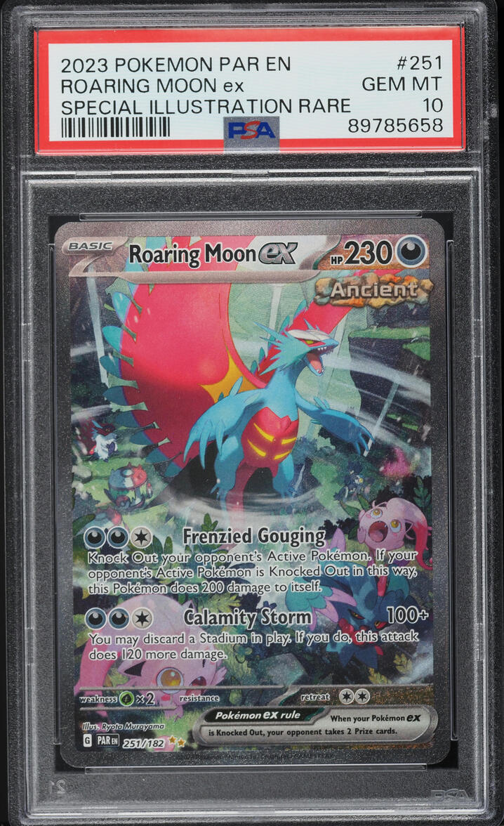 2023 Pokemon Scarlet & Violet Paradox Rift Roaring Moon ex #251 PSA 10 GEM MINT