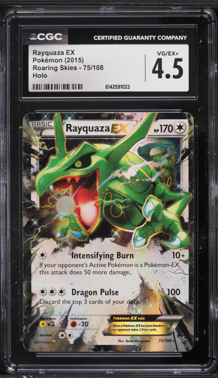 2015 Pokemon XY Roaring Skies Holo Rayquaza EX #75 CGC 4.5 VGEX+