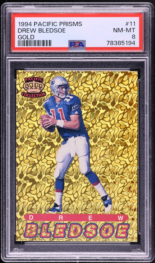 1994 Pacific Prisms Gold Drew Bledsoe #11 PSA 8 NM-MT