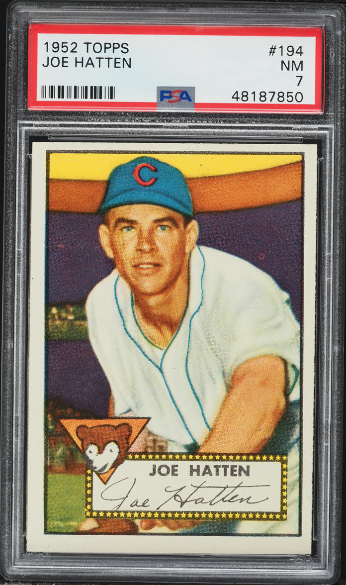 1952 Topps Joe Hatten #194 PSA 7 NRMT