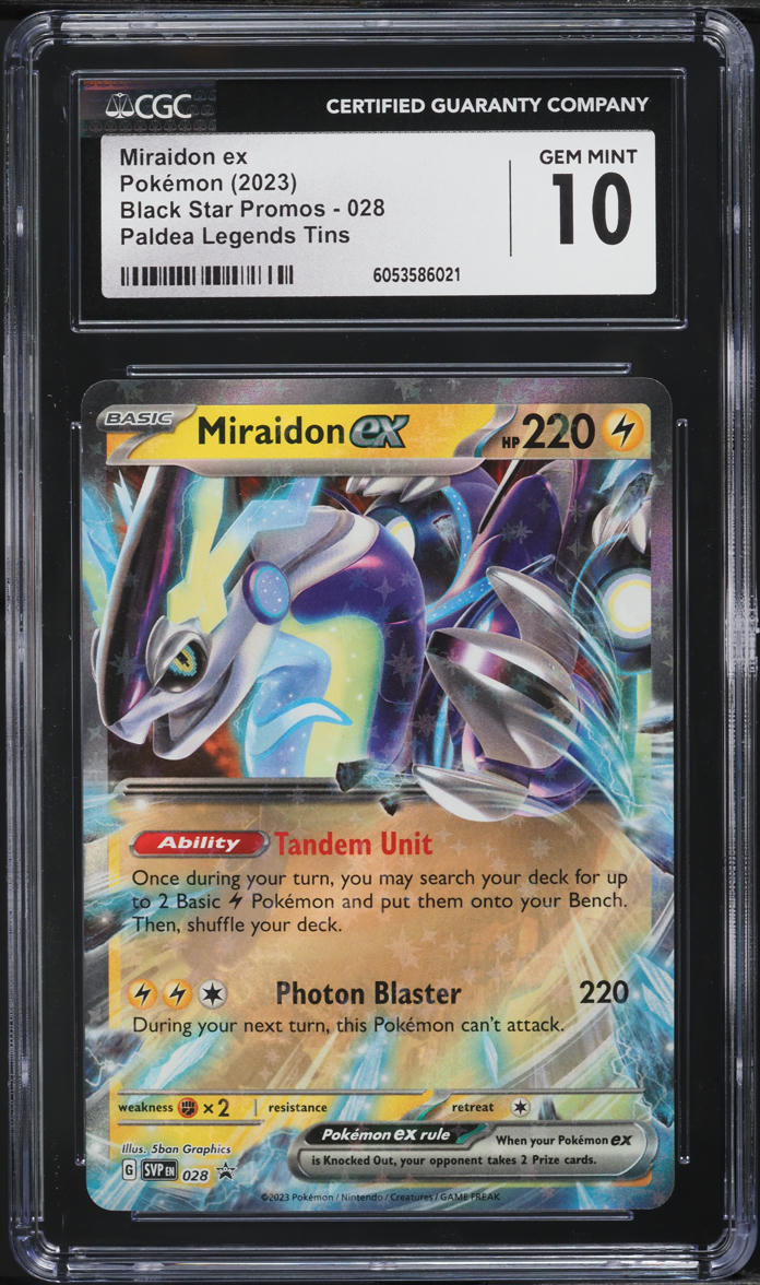 2023 Pokemon SV Black Star Promo Paldea Legends Tin Miraidon ex #28 CGC 10 GEM