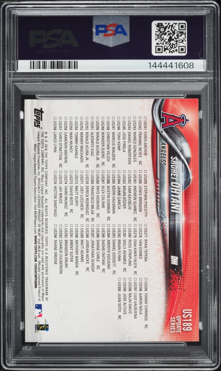 2018 Topps Update Shohei Ohtani ROOKIE #US189 PSA 9 MINT