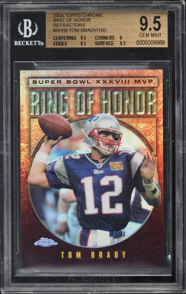 2004 Topps Chrome Ring Of Honor Refractor Tom Brady /100 #RH38 BGS 9.5 GEM MINT - Photo 1