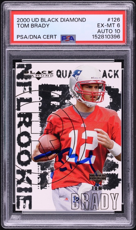 2000 Black Diamond Tom Brady ROOKIE AUTO DNA 10 #126 PSA 6 EXMT