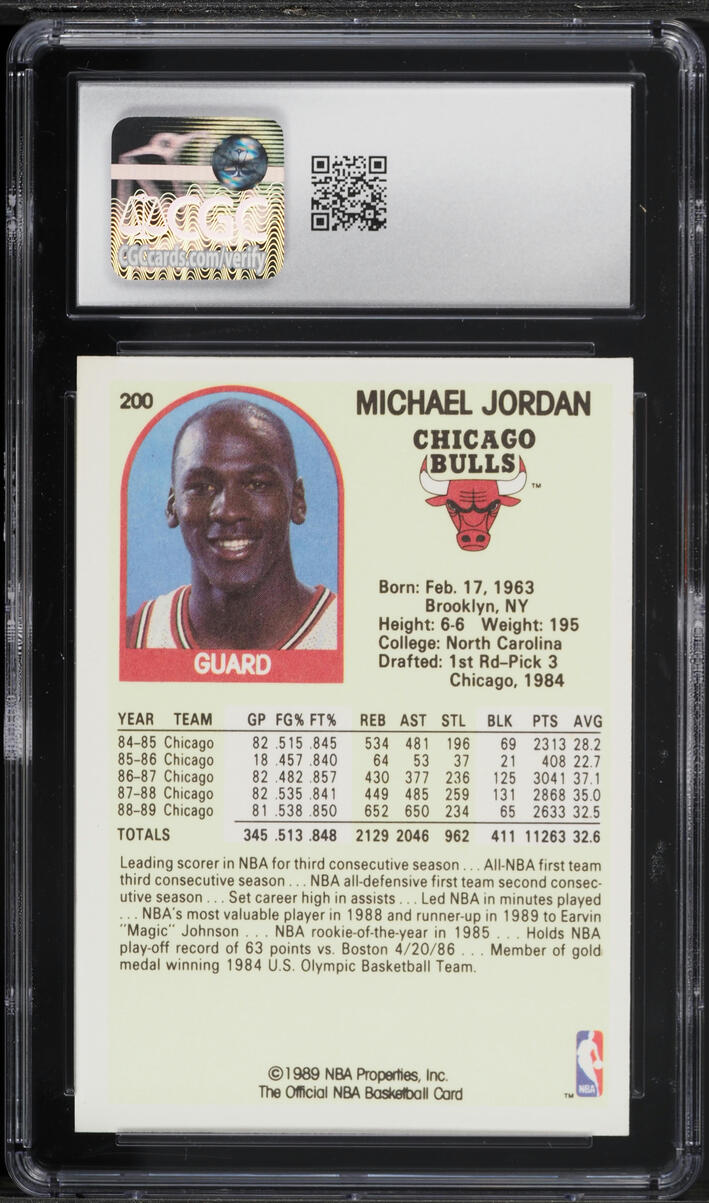 1989 Hoops Michael Jordan #200 CGC 10 GEM MINT
