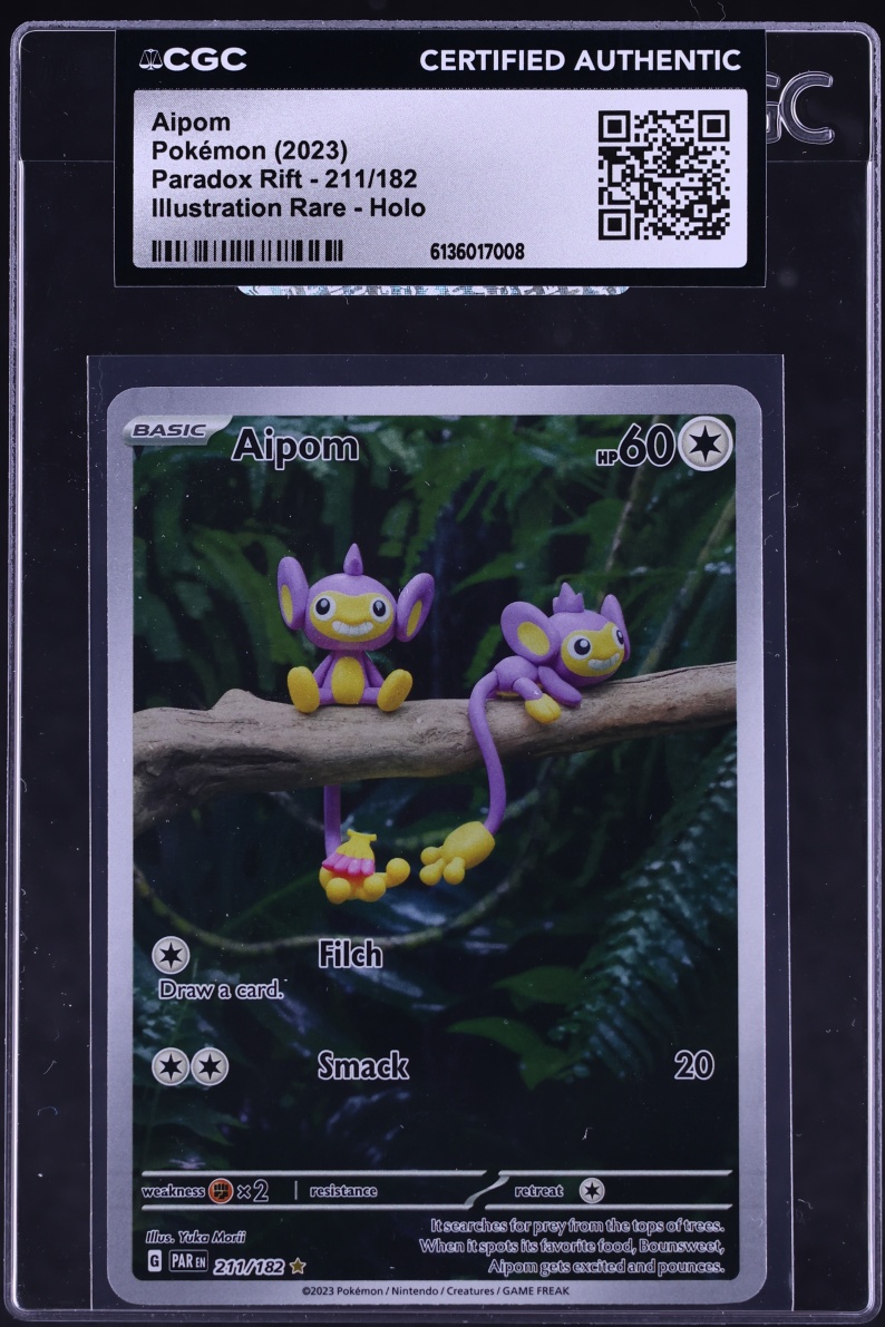 2023 Pokemon Scarlet & Violet Paradox Rift IR Aipom #211 CGC AUTH