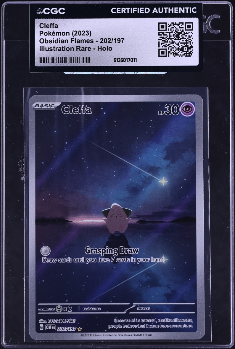 2023 Pokemon Scarlet & Violet Obsidian Flames IR Cleffa #202 CGC AUTH