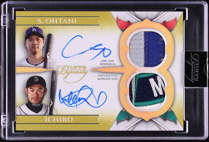 2024 Topps Dynasty Gold Shohei Ohtani & Ichiro Suzuki PATCH AUTO 1