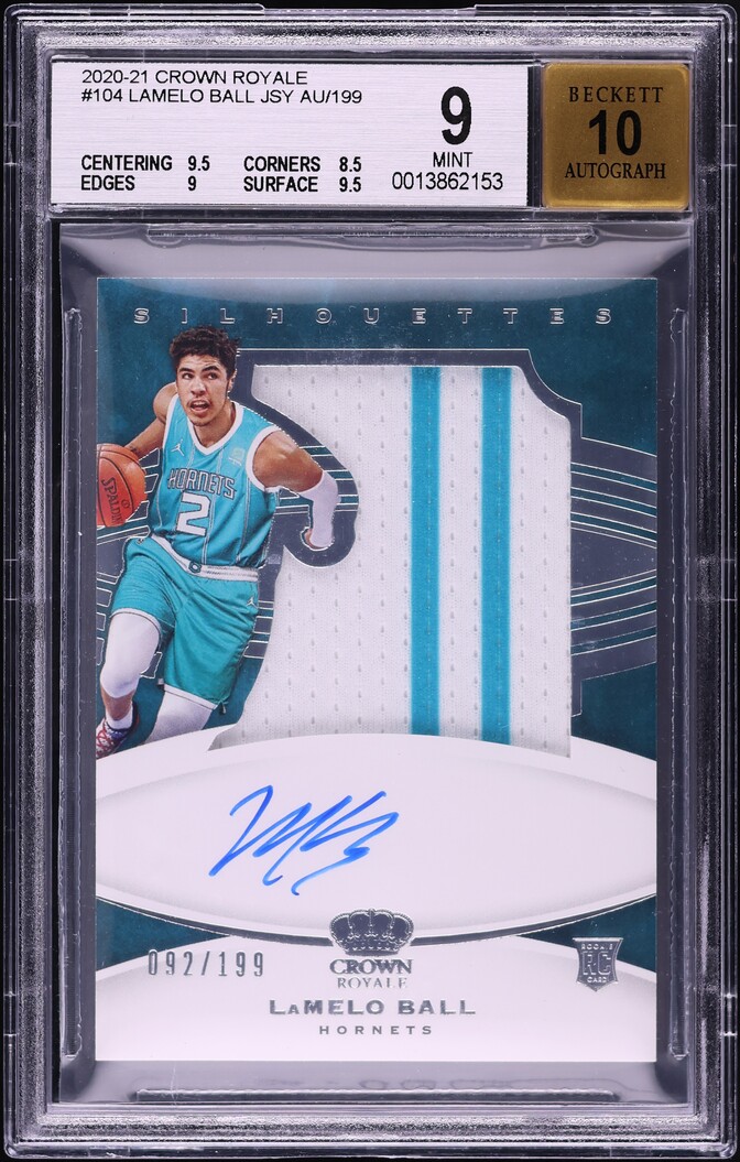 2020 Crown Royale LaMelo Ball ROOKIE PATCH AUTO /199 #104 BGS 9 MINT