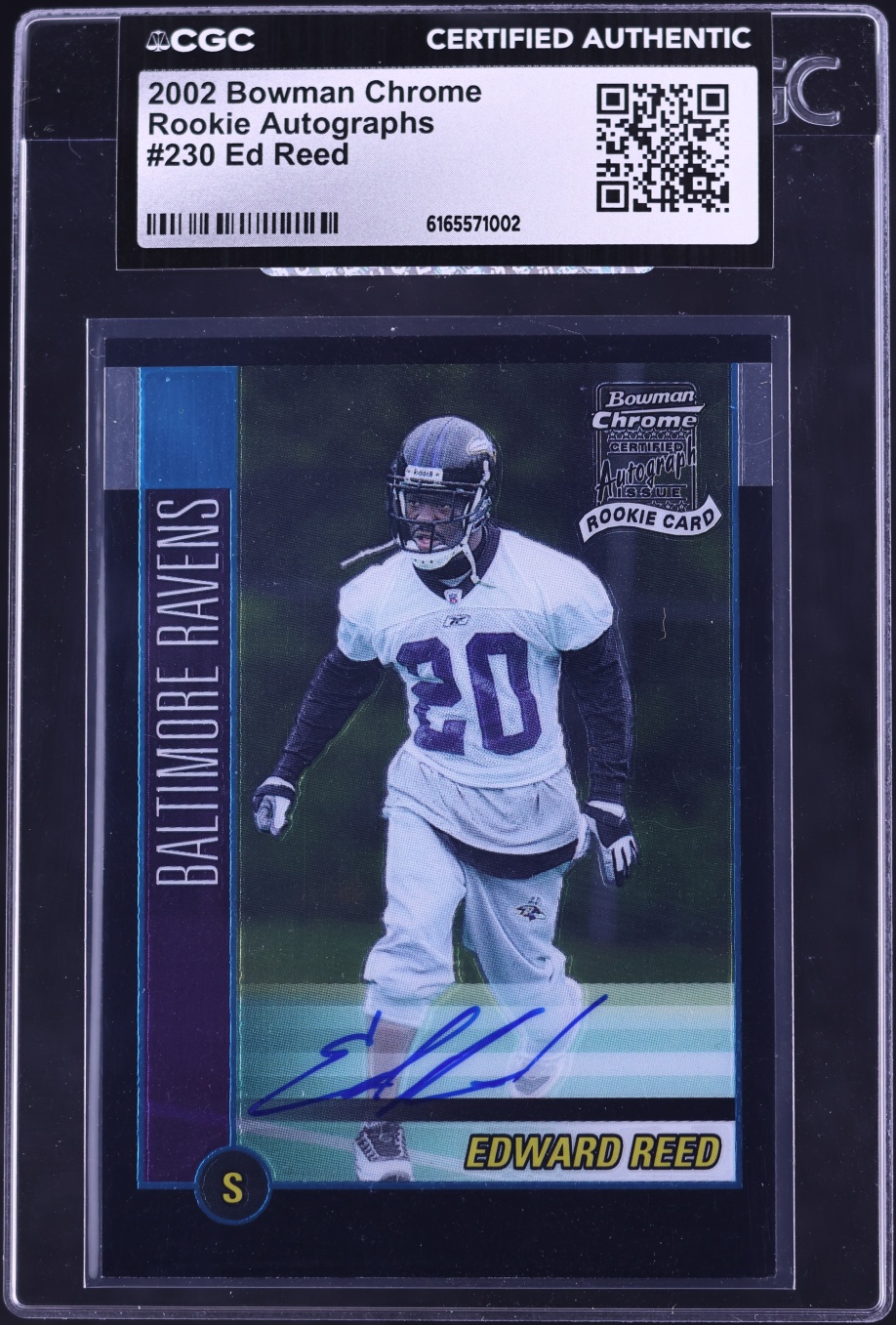 2002 Bowman Chrome Ed Reed ROOKIE AUTO #230 CGC AUTH - Photo 1