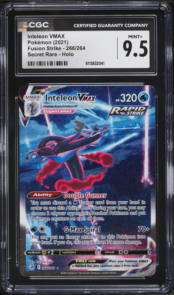 2021 Pokemon Sword & Shield Fusion Strike Full Art Inteleon VMAX #266 CGC 9.5 MINT+